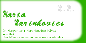 marta marinkovics business card